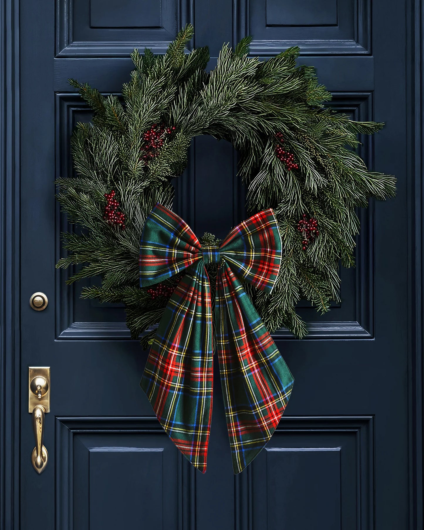 Traditional Evergreen Wreaths with Bow